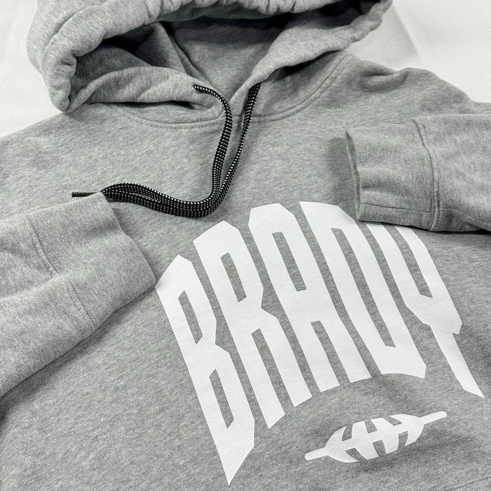 Brady Brand Varsity Hoodie Size M Gray Heather Tom‎ Brady Sweatshirt M22M002